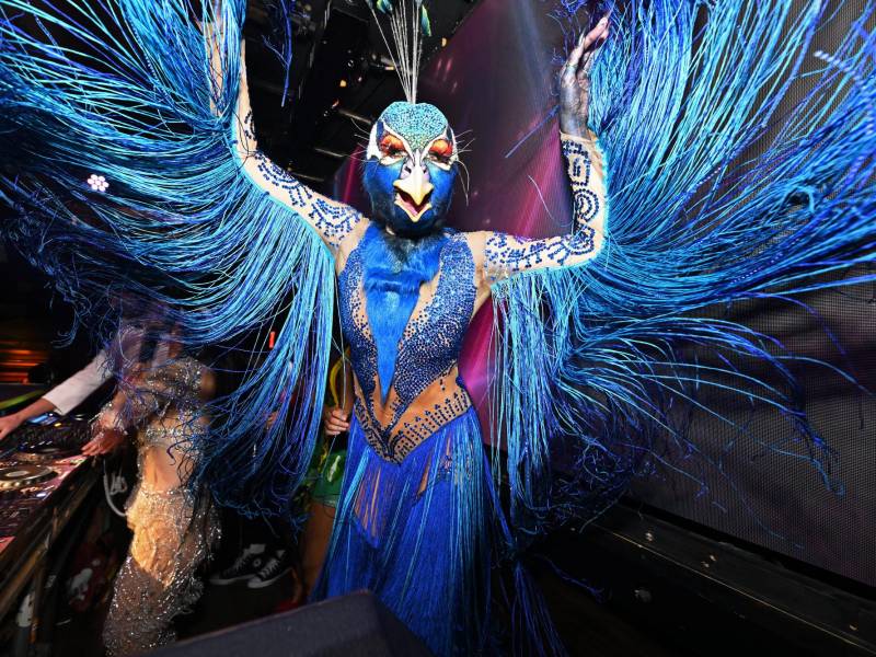 La modelo alemana Heidi Klum realizó este martes 31 de octubre su 22 fiesta anual de Halloween en donde cada año se corona como la reina de la festividad. Su disfraz de Halloween se convierte en el más esperado,y este año ha optado por ser un pavo real y lo ha hecho acompañada por 10 bailarines del Circo del Sol.