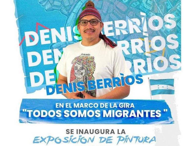 Denís Berríos, pintor hondureño que se encuentra de gira en Madrid, España, donde este viernes expondrá sus obras.