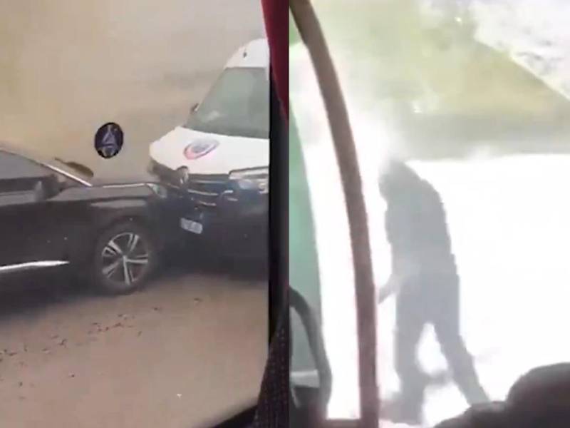 ¡Se fuga reo! Video del momento del asalto a furgón penitenciario