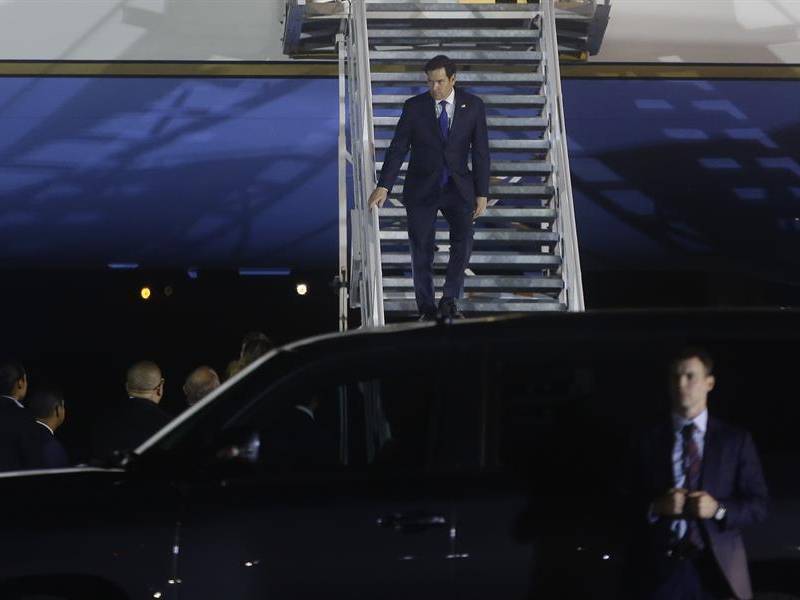 El secretario de Estado de EEUU, Marco Rubio, a su llegada a Panamá.