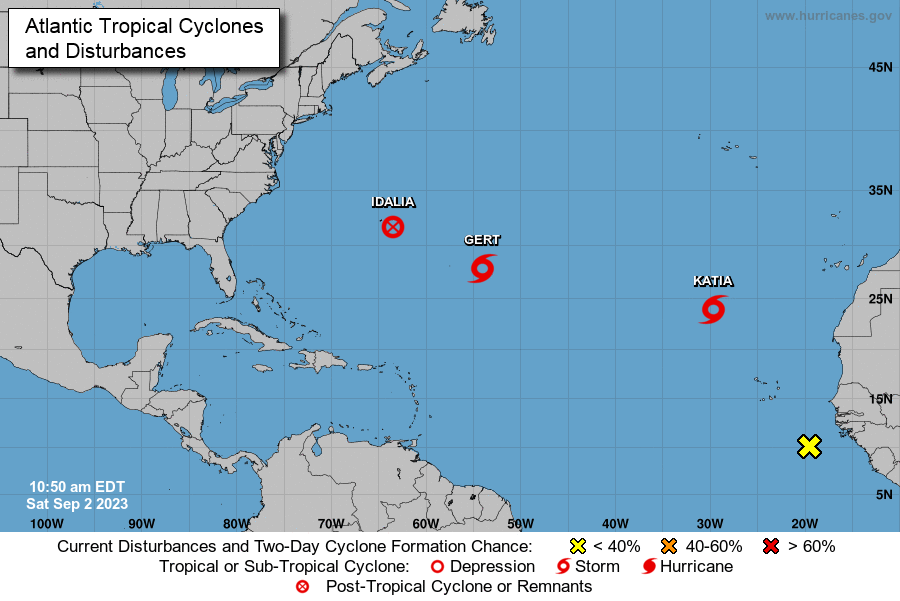 Se forma la tormenta tropical Katia en el Atlántico