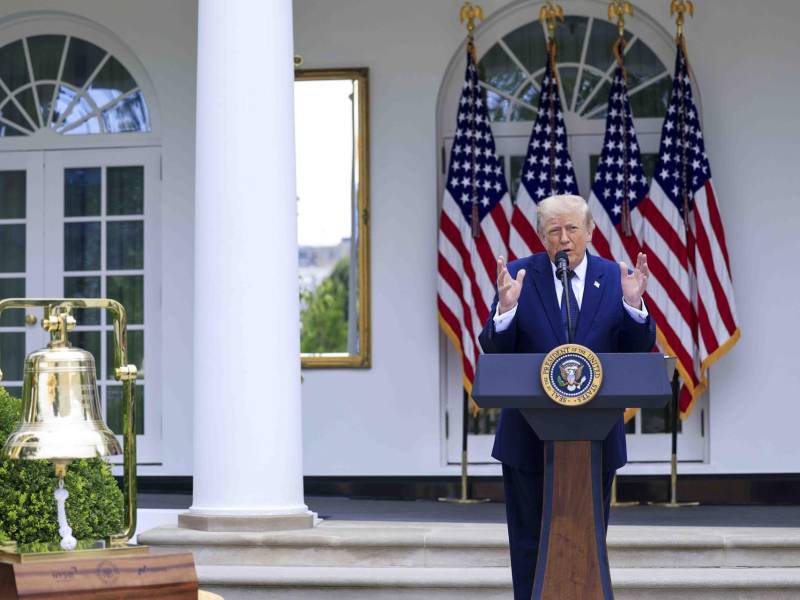 El presidente de Estados Unidos, Donald Trump, en una conferencia en la Casa Blanca.