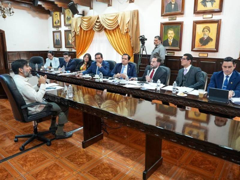 El fiscal suspendido Johel Zelaya comparece ante la Comisión Especial del juicio político en su contra.