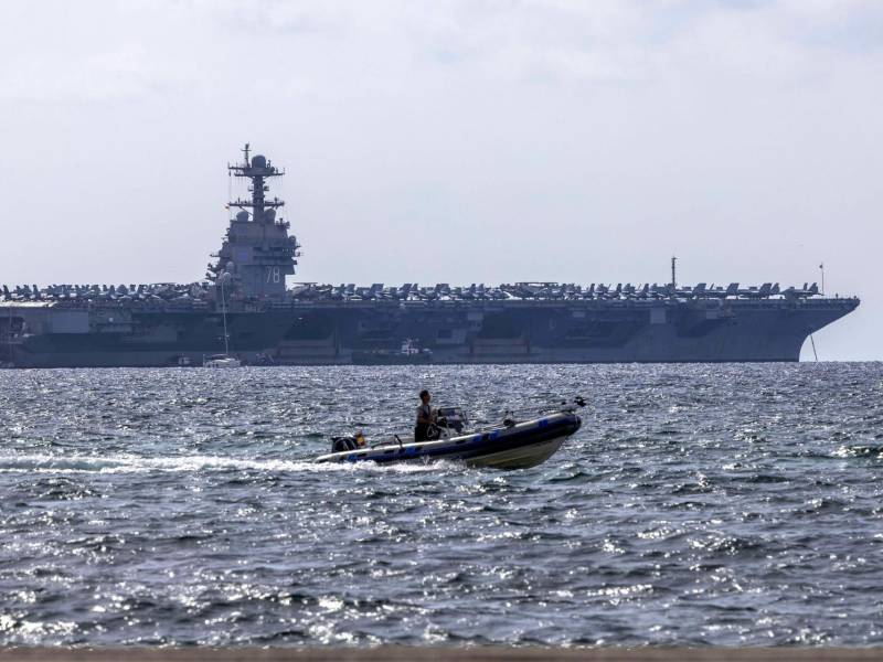 Fotografía de archivo del portaaviones nuclear estadounidense USS Gerald R. Ford.