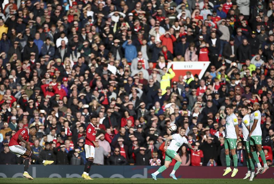 Marcus Rashford ingresó al minuto 72 por Cristiano Ronaldo.