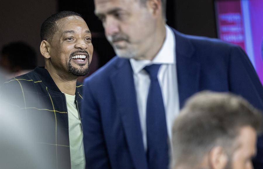 El actor disfrutó del partido debut del Inter Miami de Messi en la MLS ante el Real Salt Lake. 