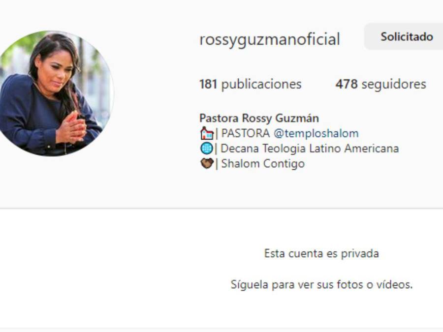 Para evitar más conflictos, la pastora Rossy ha puesto su cuenta de Instagrama en privado.