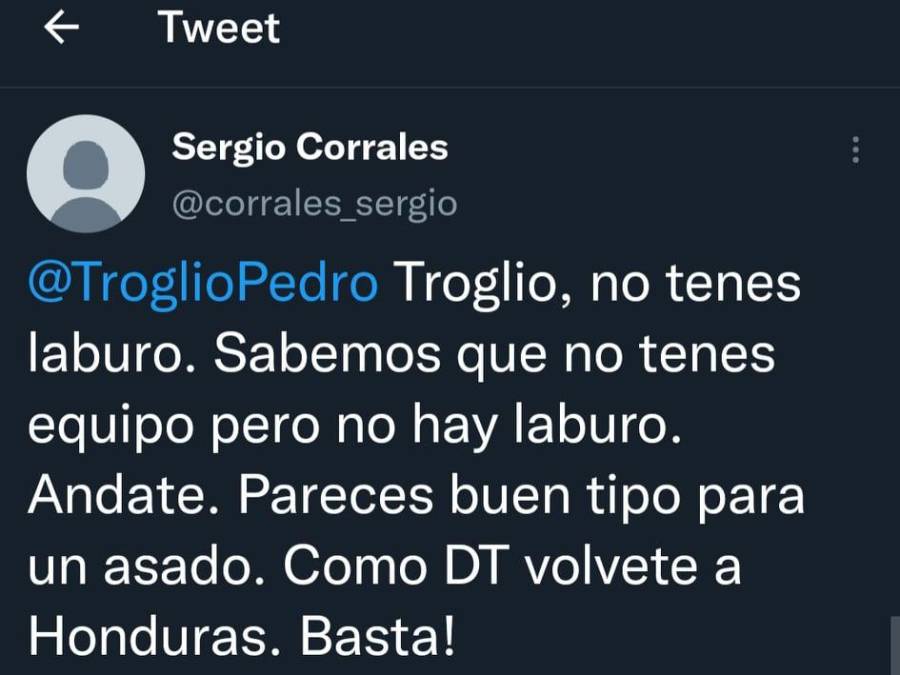 Muchos se desahogaron en sus redes sociales y lanzaron fuertes comentarios sobre Pedro Troglio. 