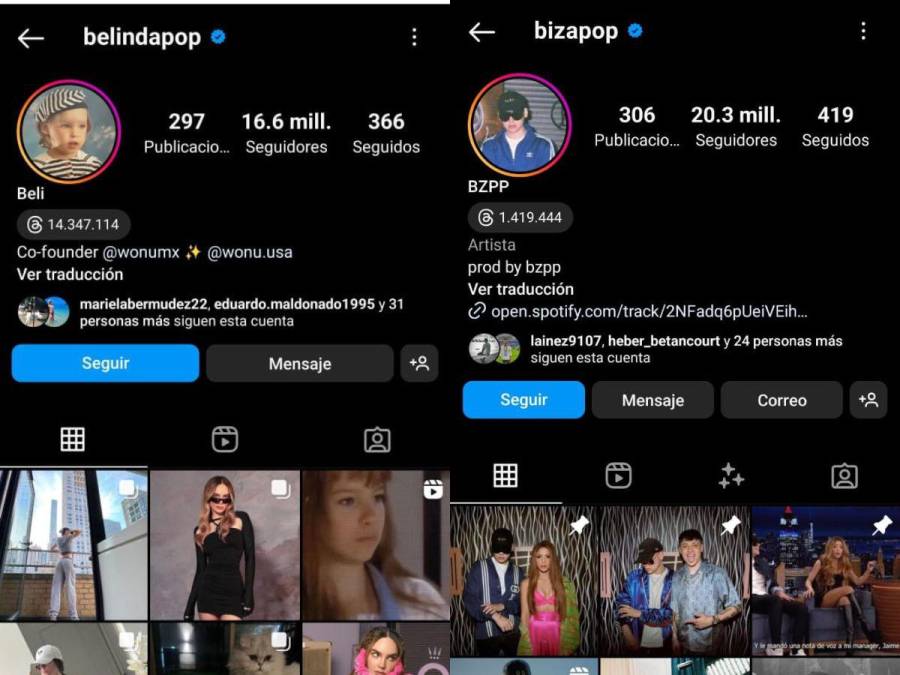 Las especulaciones de un nuevo romance se dio porque el famoso cambio su nombre recientemente a “Bizapop”, pero es que no fue el único, ya que la bella rubia también cambio su nombre de usuarios de redes sociales a “Belindapop”.
