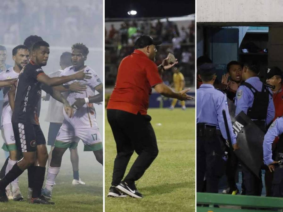 El primer partido de la semifinal Platense-Independiente por el Torneo Clausura 2023 de la Liga de Ascenso dejó imágenes bochornosas con el zafarrancho que protagonizaron en el estadio Excélsior de Puerto Cortés.