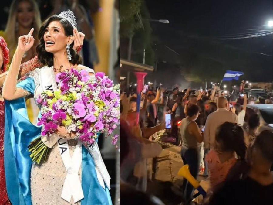 Cientos de nicaragüenses eufóricos salieron a las calles a festejar el histórico triunfo de su compatriota Sheynnis Palacios en Miss Universo El Salvador.