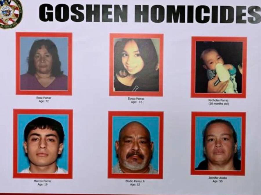 Las seis personas muertas fueron identificadas como Rosa Parraz, de 72 años; Marcos Parraz, de 19; Eladio Parraz, de 52; Jennifer Analla, de 49, Alissa Parraz y su hijo Nicholas.