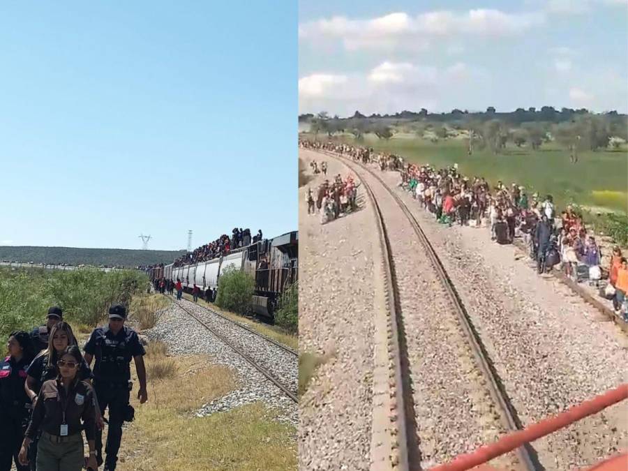 Encima de vagones permanecen migrantes tras paralización de trenes