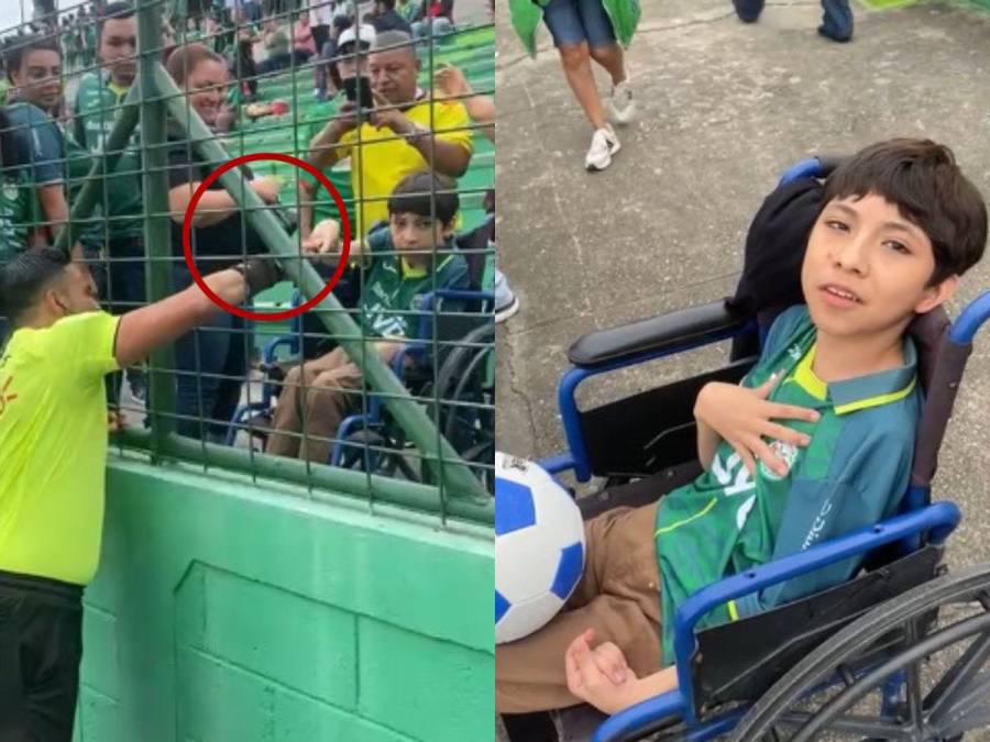 El lindo gesto de Said y futbolistas de Marathón con un niño en el Yankel
