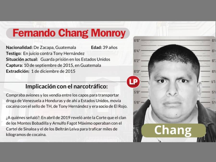 También puede declarar Fernando Josué Chang Monroy, narco guatemalteco que testificó en el juicio de Tony Hernández y que dijo que le llegó a comprar unos 15,000 kilos de cocaína al hermano del exmandatario.