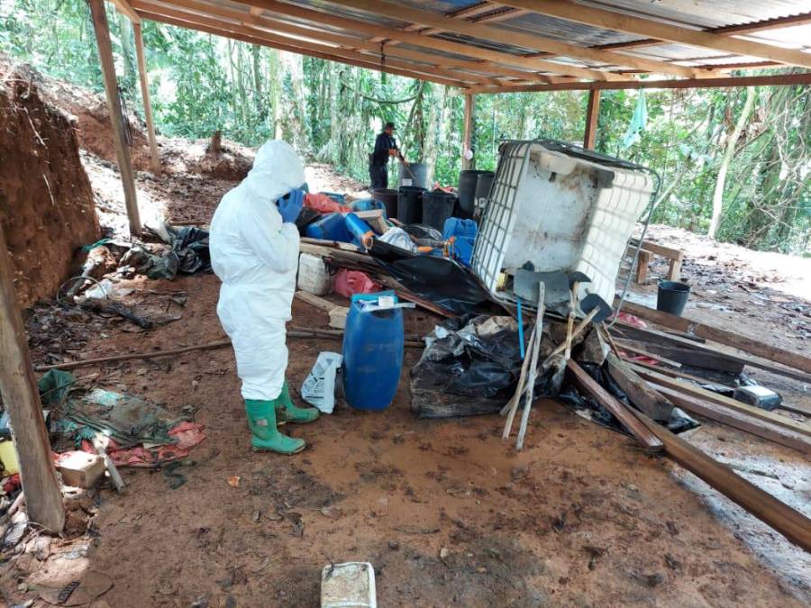 Producen cocaína a cielo abierto en narcolaboratorios de Olancho