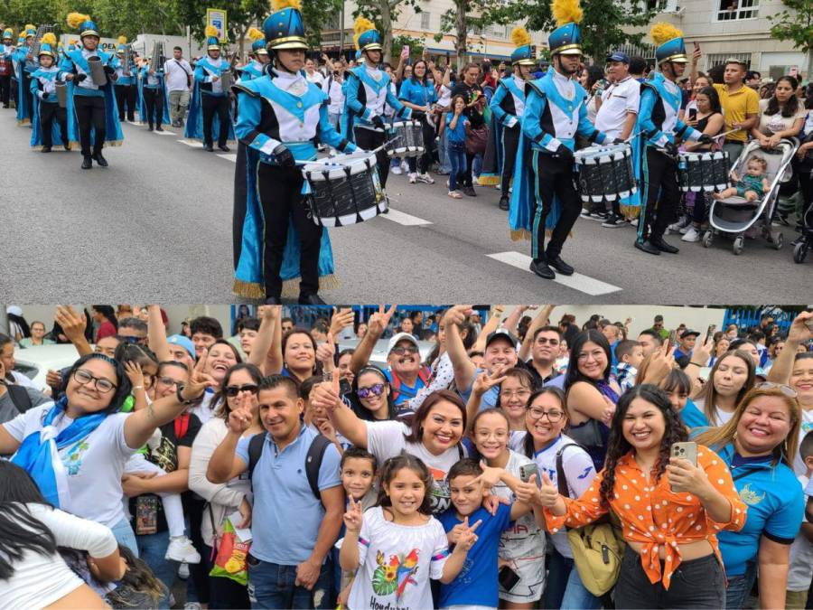Miles de hondureños abarrotaron las calles de Madrid, España para ir a festejar la Independencia de Honduras, y ver a la Banda del instituto José Trinidad Reyes que mantiene una gira por el país europeo.