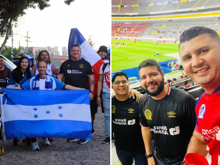 Un gran ambiente en el estadio Jalisco con aficionados del Olimpia presentes apoyando al equipo merengue en el partido ante Atlas por la vuelta de octavos de final de la Liga de Campeones de la Concacaf.