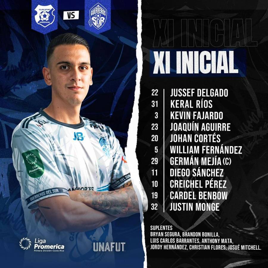 El ‘Patón‘ Mejía en el once titular del Pérez Zeledón y como capitán del equipo.