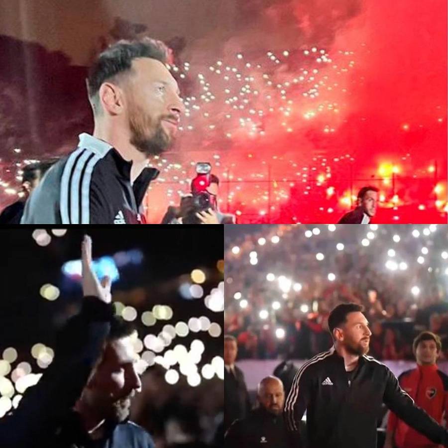Messi tuvo un enorme recibimiento en el estadio de Newell’s Old Boys.
