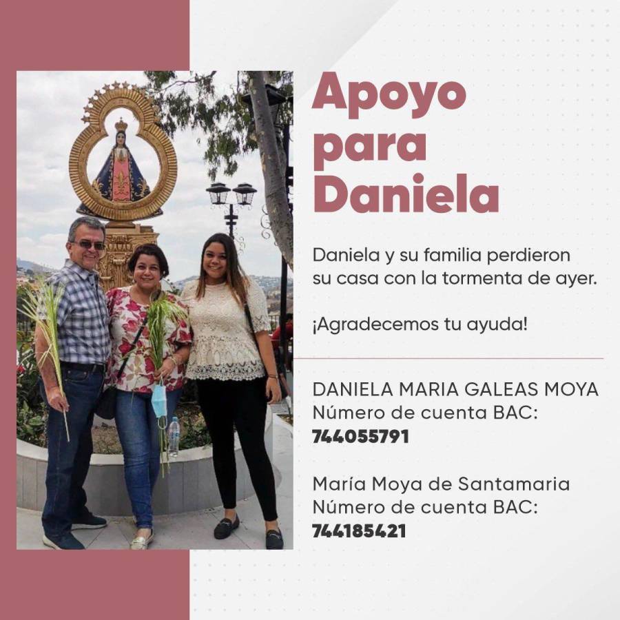 Los amigos de Daniela publicaron dos cuentas bancarias para hacer donaciones.