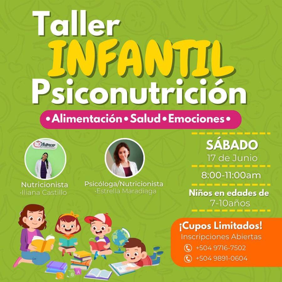 Impartirán taller infantil de psiconutrición en San Pedro Sula