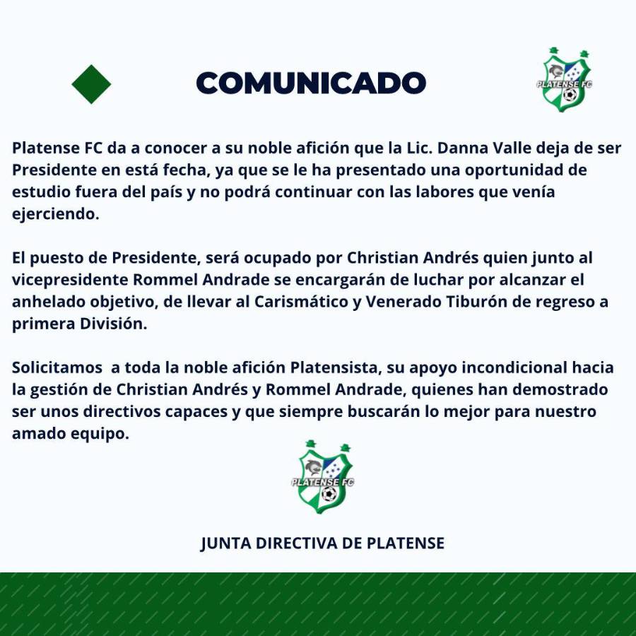 Platense sorprende y anuncia salida de Danna Valle: revelan el motivo y su reemplazo
