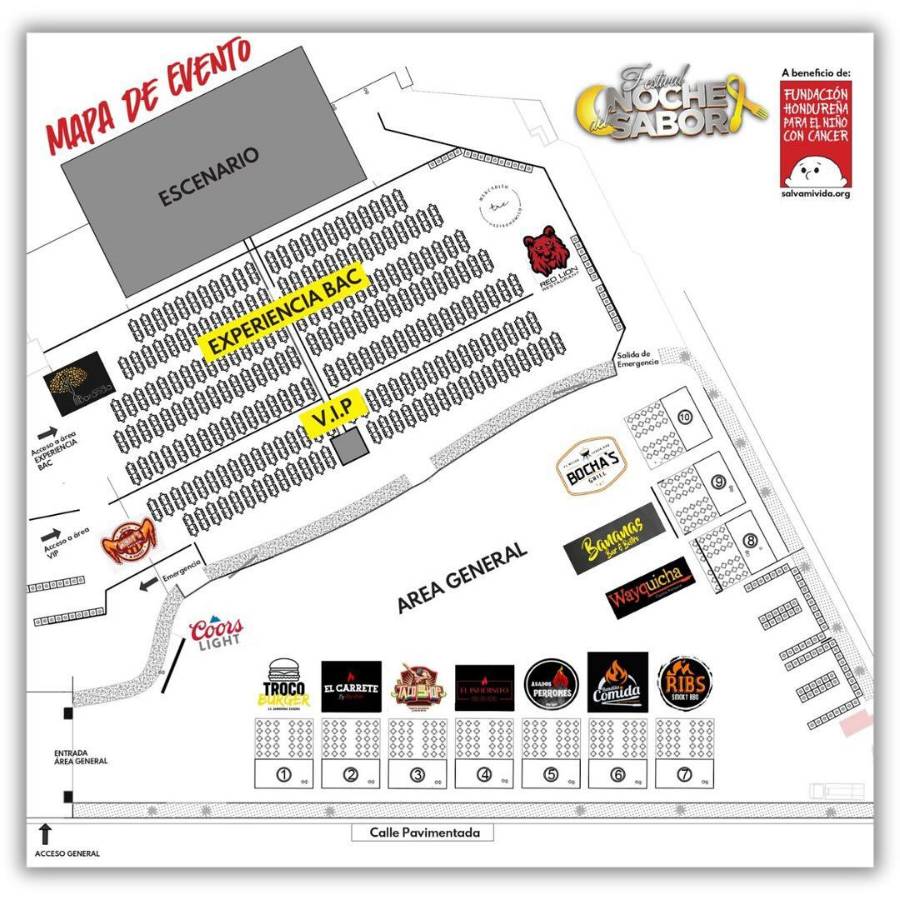 Así será la distribución del público en el “Festival Noche del Sabor”