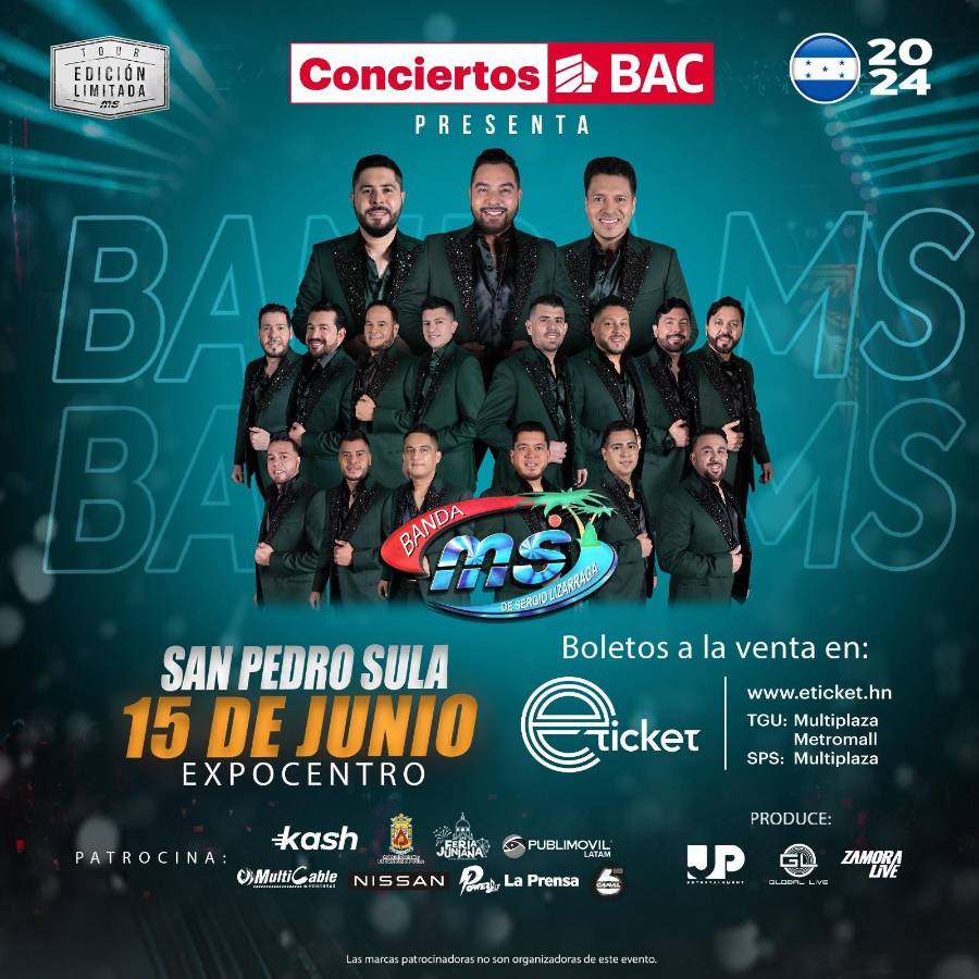 Poster oficial del concierto que Banda MS dará el próximo 15 de junio en la ciudad.
