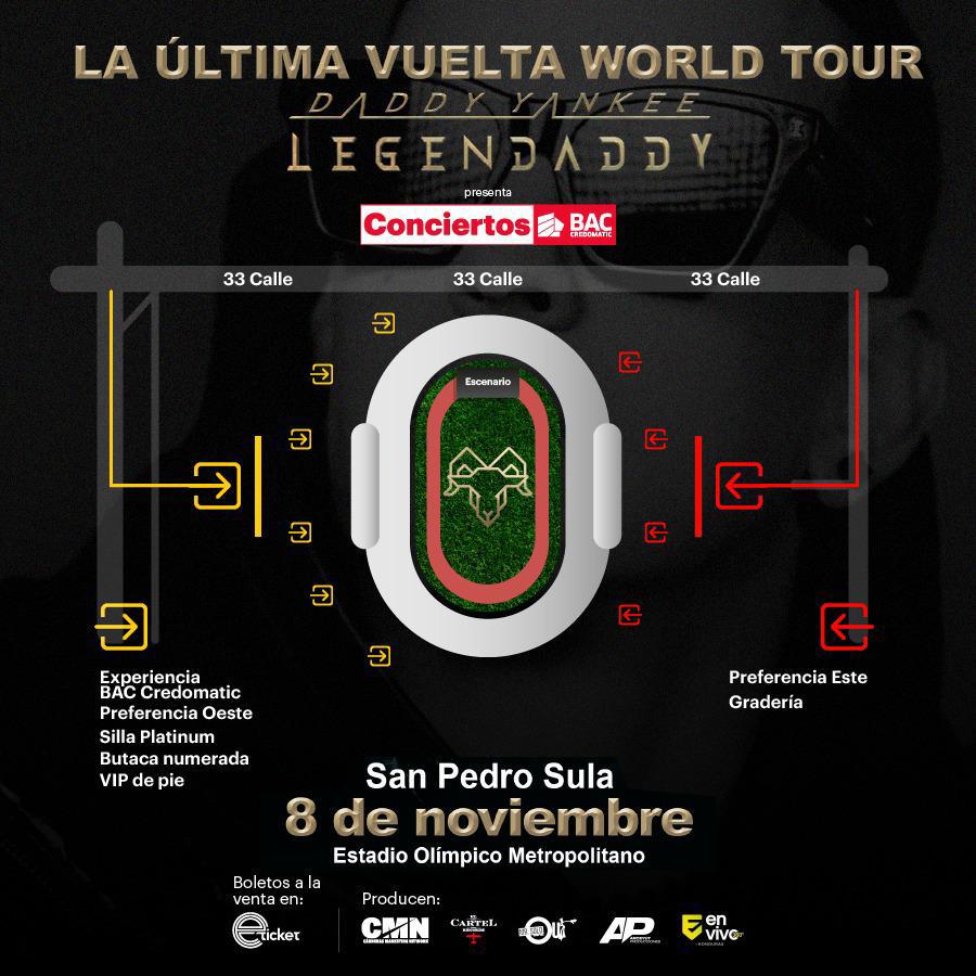 Mapa de acceso en el Estadio Olímpico Metropolitano de San Pedro Sula.
