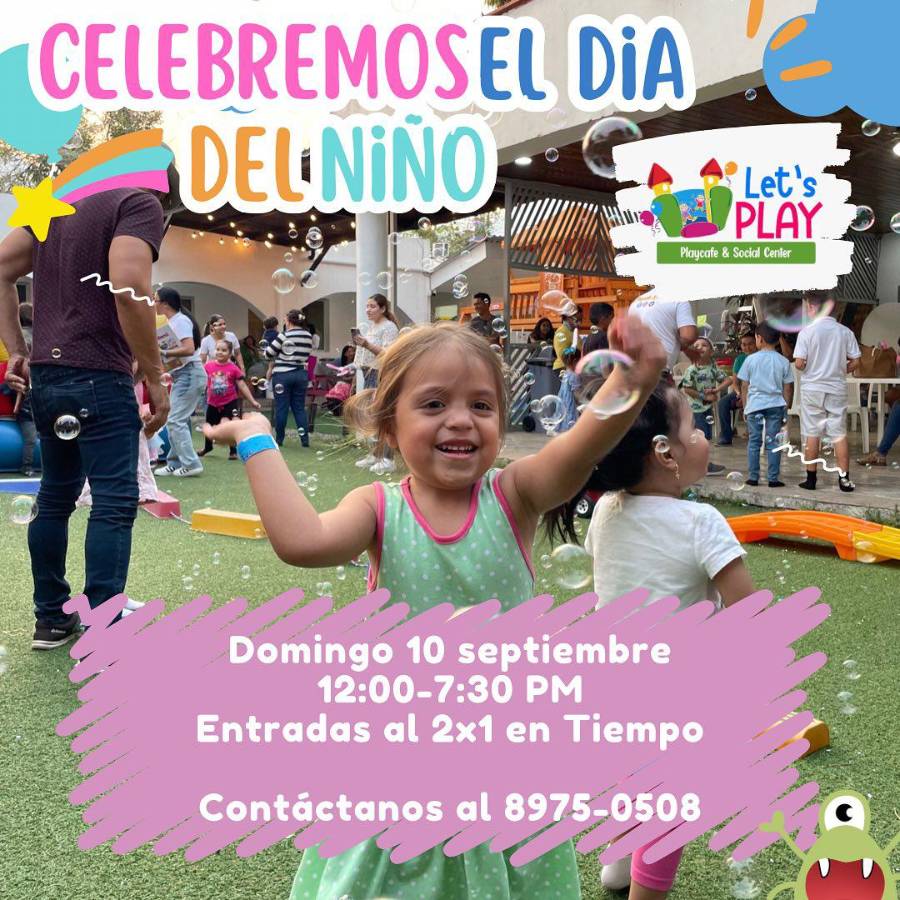 LET’S PLAY. Este domingo tendrán la promoción de entradas al 2x1 en tiempo. El horario de atención será de 12:00-7:30 pm, contarán con payasita animadora, pinta caritas, figuras de globos , burbujas y juegos, se atenderá en orden de llegada.