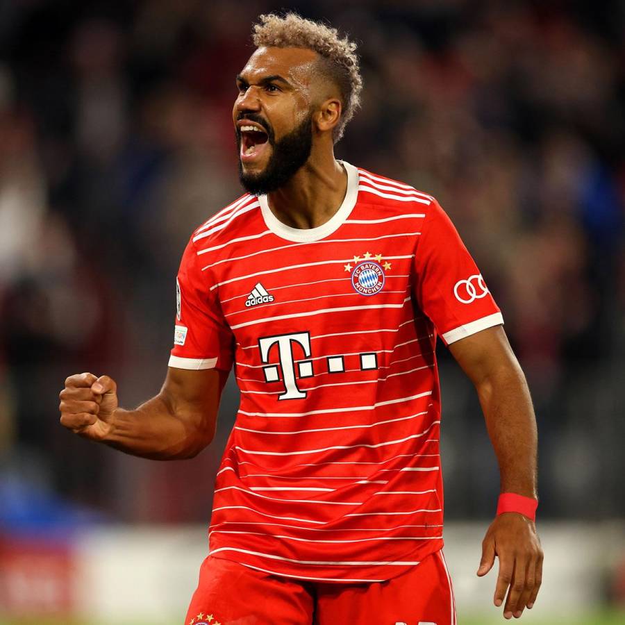 Eric-Maxim Choupo Moting gritando su gol en el triunfo del Bayern.