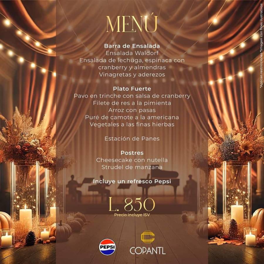 Este es el menú disponible para este ansiado día festivo.
