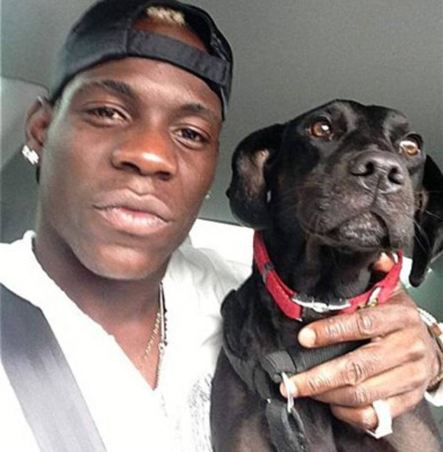 Mario Balotelli, es un amante de los animales y tiene un fiel compañero perruno llamado “Lucky”, el cual ha sido llevado a los partidos del jugador.