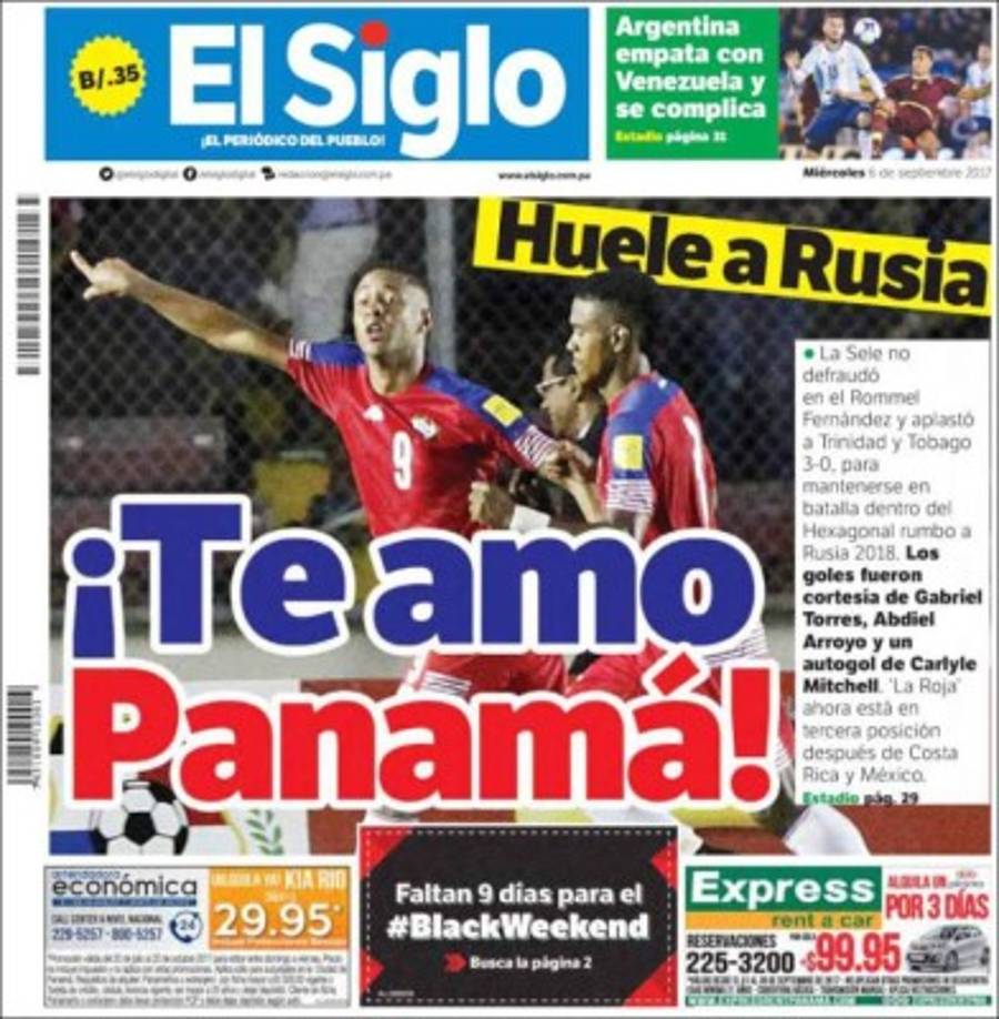 En Panamá han festejado el triunfo de 3-0 sobre Trinidad y Tobago, en estos momentos son terceros, el último cupo para el Mundial de Rusia.