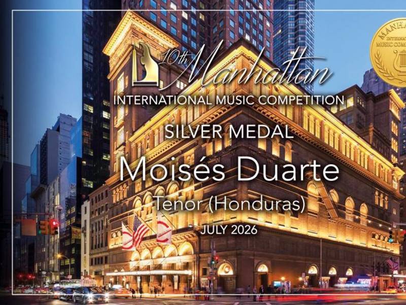 El hondureño Moisés Duarte gana Medalla de Plata en el Manhattan Music Competition