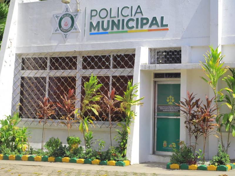 Instalaciones de la Policía Municipal en la 20 calle, sector sureste de San Pedro Sula.