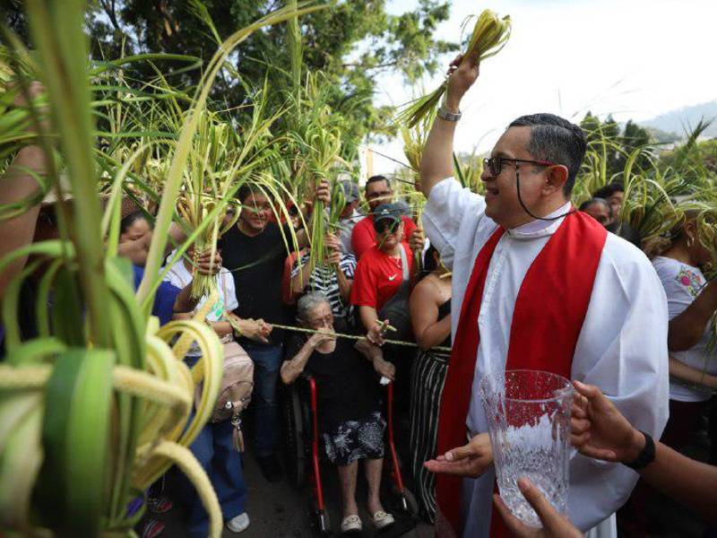 Miles de feligreses católicos de las diferentes parroquias participaron de la misa del Domingo de Ramos, el inicio de la Semana Santa 2024, para recibir la bendición de Dios.