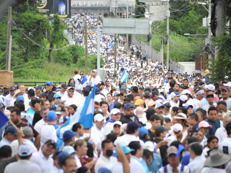 La protesta fue convocada por los opositores al Gobierno de la presidenta Xiomara Castro.
