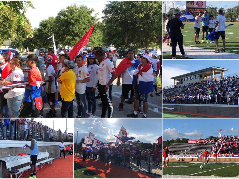 Olimpia se estrena en una nueva gira por Estados Unidos y este sábado enfrentará el primer compromiso de los seis que tendrá. La afición como es de costumbre cuando llega el más campeón de Honduras a suelo norteamericano se vuelva para apoyarlos. Fotos: Bayron Gómez