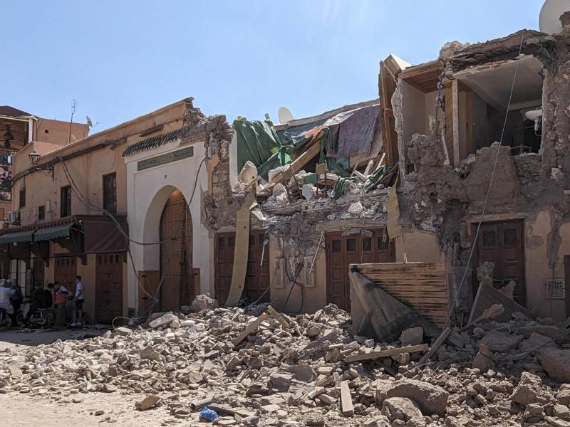 Fotografía de los destrozos provocados por el terremoto de magnitud 7 este sábado en Marrakech (Marruecos).