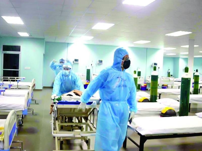 La sala covid del hospital Leonardo Martínez de San Pedro Sula tiene seis hospitalizados por semana. Foto: Carlos Hernández.
