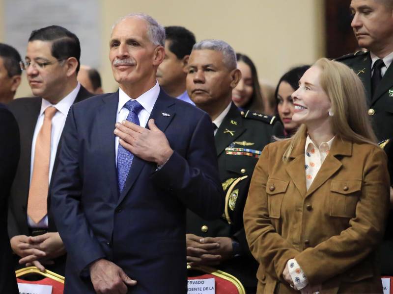 Fotografía del 3 de febrero de 2026 del presidente de Honduras, Nasry Asfura, y su esposa, Lissette del Cid, en Tegucigalpa (Honduras).