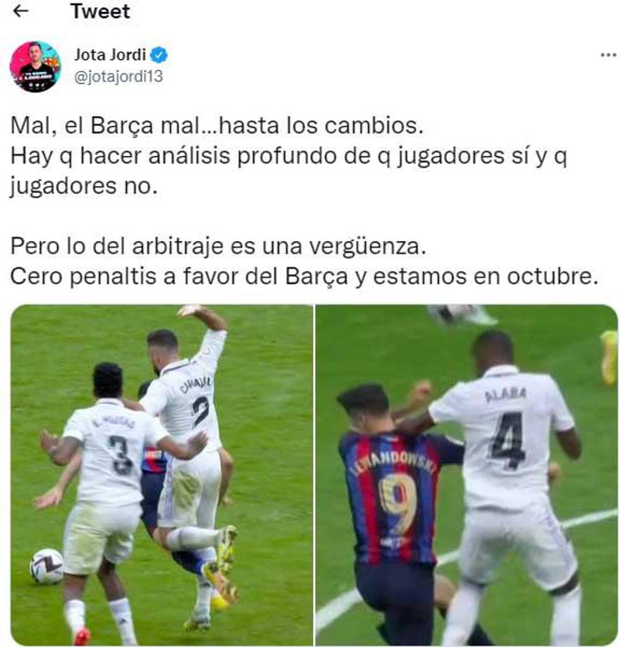 Jota Jordi, panelista de El Chiringuito, también lanzó señalamientos contra el arbitraje. 