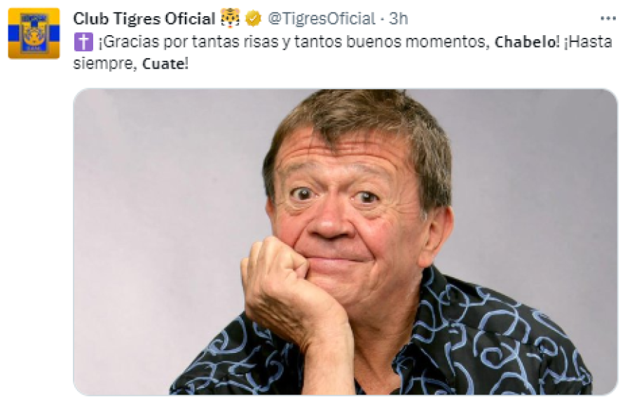 Tigres: “¡Gracias por tantas risas y tantos buenos momentos, ! ¡Hasta siempre, Cuate!”