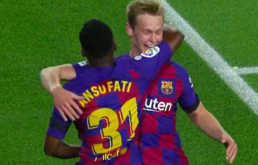 El holandés Frenkie De Jong al minuto 7 puso el 2-0 del Barcelona ante Valencia gracias a una tremenda jugada del niño Ansu Fati.