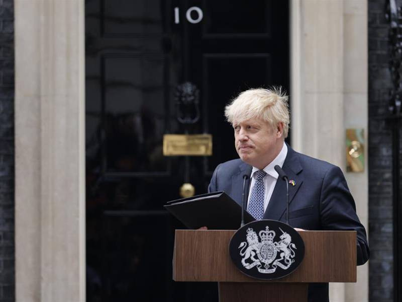 El primer ministro británico, Boris Johnson, el pasado 7 de julio, cuando anunció su dimisión.