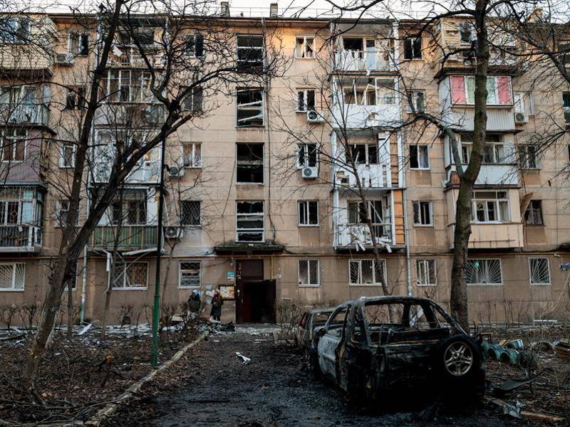 Imagen de archivo de daños provocados por un ataque en una ciudad de Ucrania.