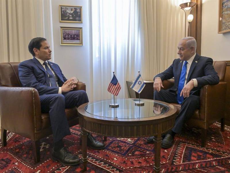 Marco Rubio realiza su primer viaje a Israel como secretario de Estado de EEUU.