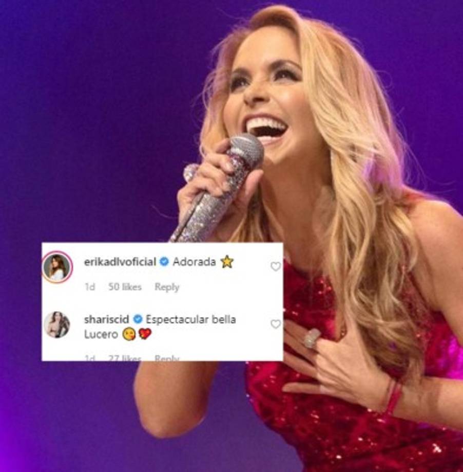 Las presentadoras y actrices, Erika De La Vega y Sharis Cid, también escribieron halagos para Lucero.